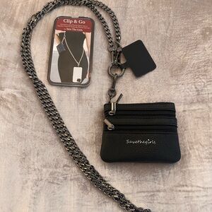 Cross Body Phone and Card Holder Black
